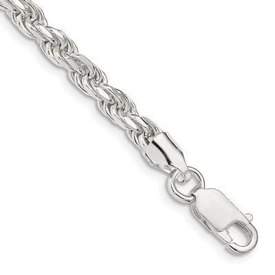 Silver Polished D.C 4.75-mm Solid Rope Chain at $ 78.16 only from Jewelryshopping.com
