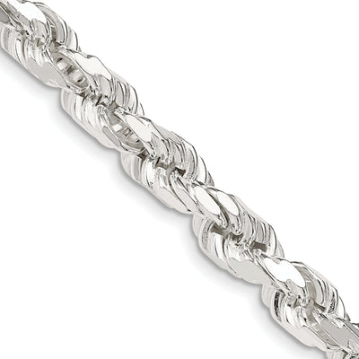 Silver Polished D.C 8 Sides 7.00-mm Rope Chain at $ 519.69 only from Jewelryshopping.com