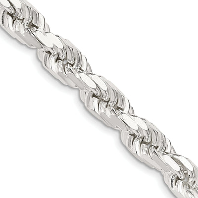 Silver Polished D.C 8.00-mm Solid Rope Chain at $ 774.69 only from Jewelryshopping.com