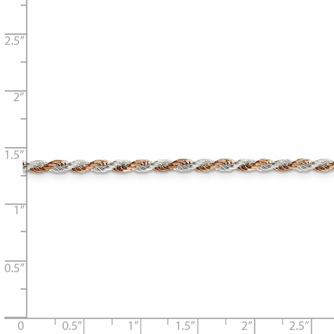Silver 2.50-mm Rose Vermeil D.C Rope Chain
