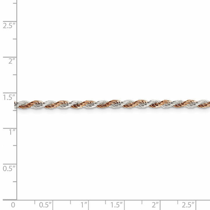 Silver 2.50-mm Rose Vermeil D.C Rope Chain
