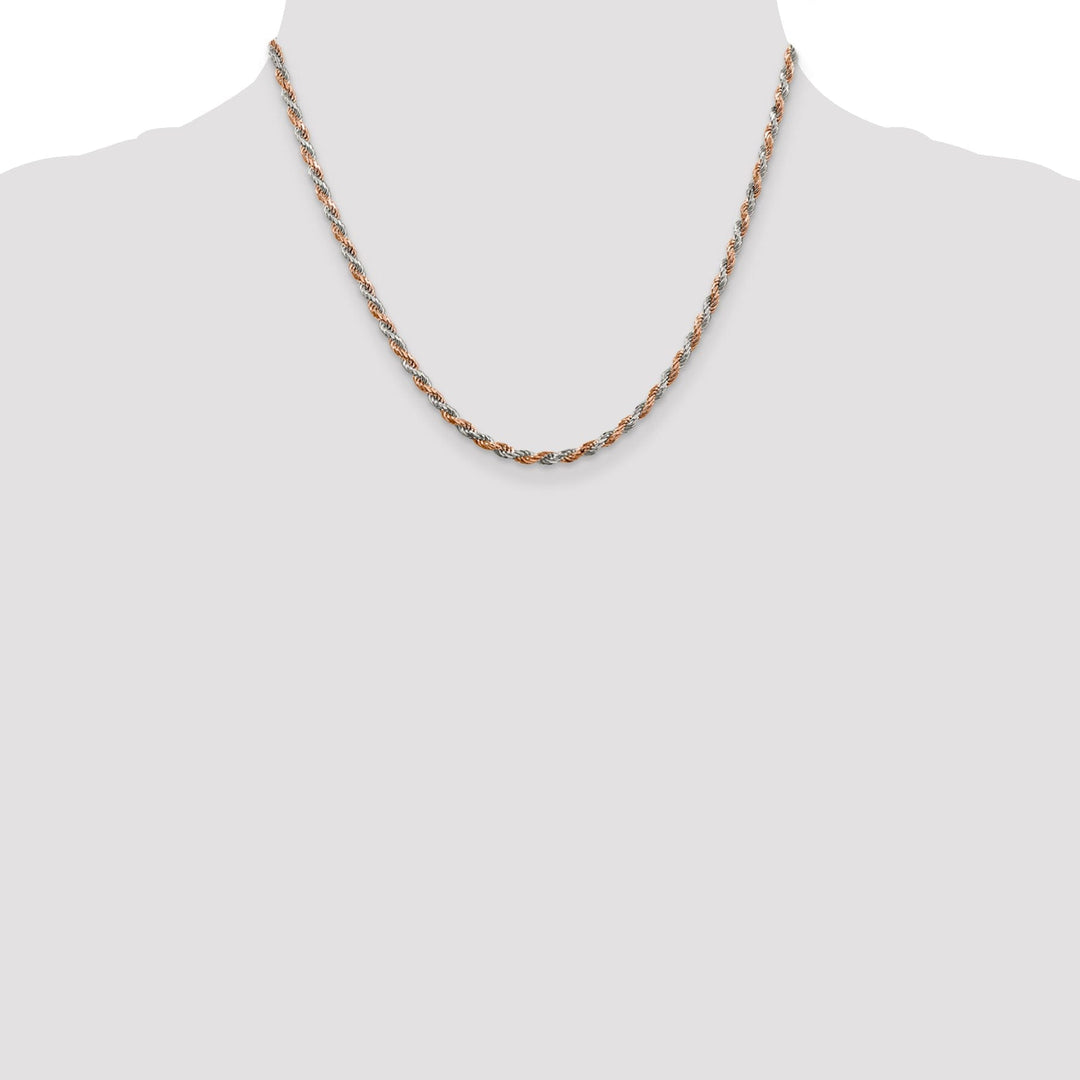Silver 2.50-mm Rose Vermeil D.C Rope Chain