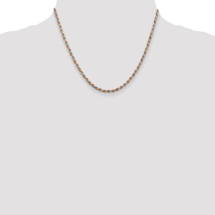Silver 2.50-mm Rose Vermeil D.C Rope Chain