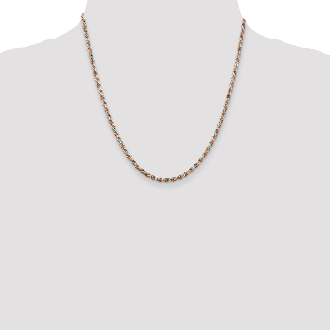 Silver 2.50-mm Rose Vermeil D.C Rope Chain