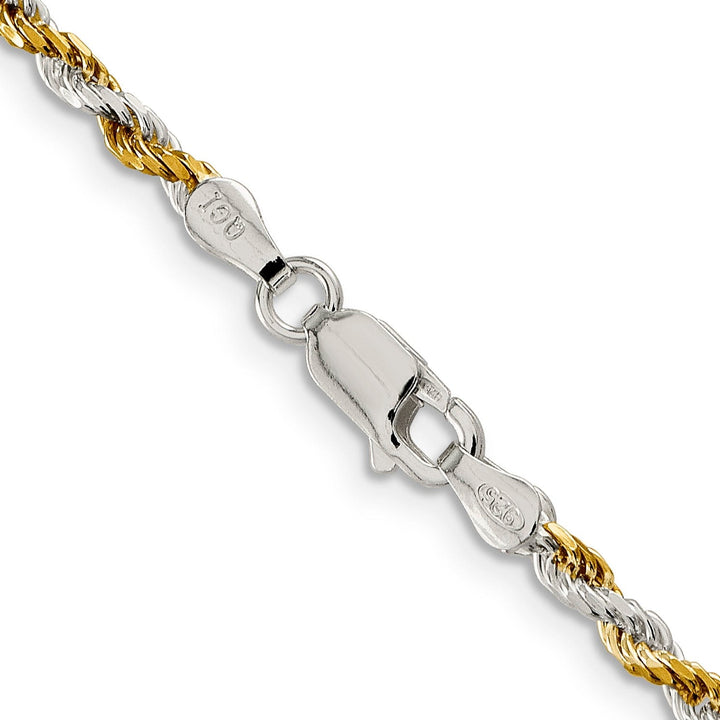 Silver 2.50-mm Rose Vermeil D.C Rope Chain