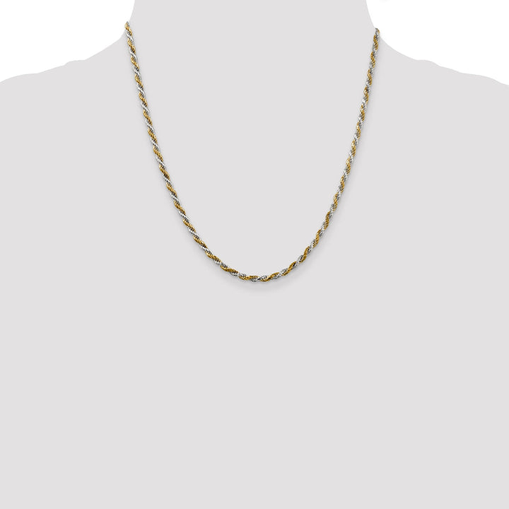 Silver 2.50-mm Rose Vermeil D.C Rope Chain