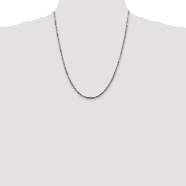 Silver D.C 2.50-mm Solid Twisted Rope Chain