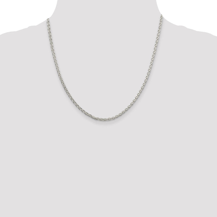 Silver Polished D.C 2.75-mm Solid Spiga Chain