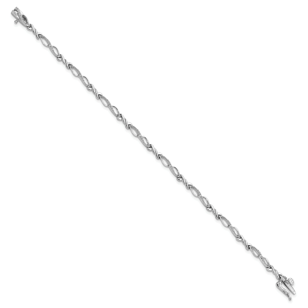 Sterling Silver Polished Diamond Bracelet