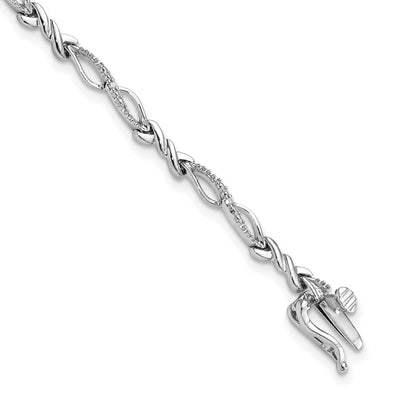 Sterling Silver Polished Diamond Bracelet at $ 110.63 only from Jewelryshopping.com