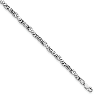 Sterling Silver Polished Diamond Bracelet at $ 155.04 only from Jewelryshopping.com