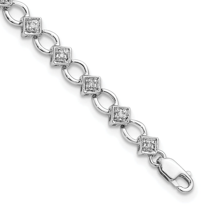 Silver Polished Finish Diamond Bracelet