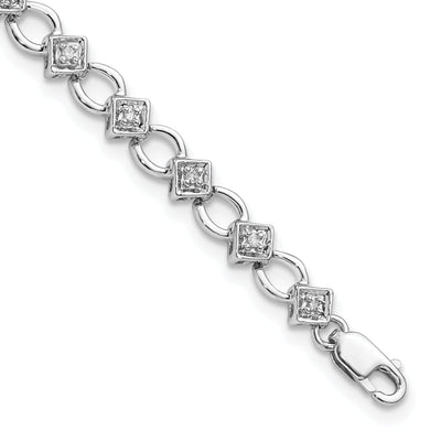 Silver Polished Finish Diamond Bracelet at $ 165.02 only from Jewelryshopping.com
