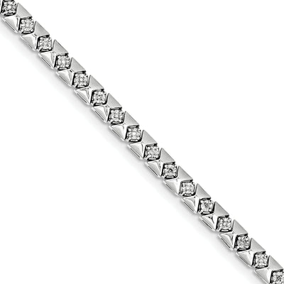 Silver Polished Round Stone Diamond Bracelet at $ 271.47 only from Jewelryshopping.com