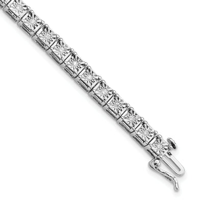 Silver Round Stone Diamond Square Link Bracelet at $ 828.89 only from Jewelryshopping.com