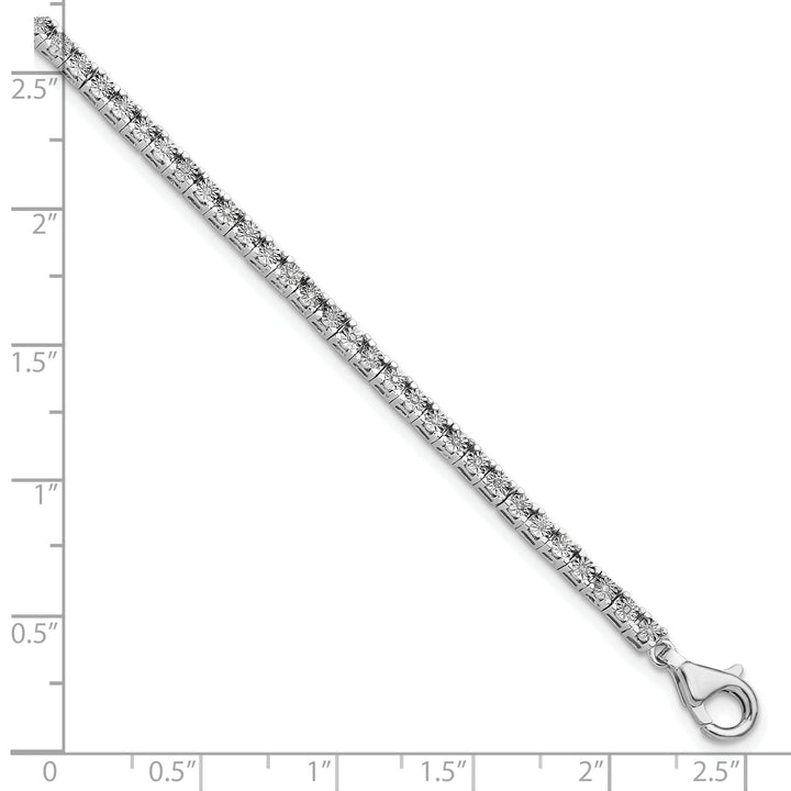 Silver Round Stone Diamond Tennis Bracelet