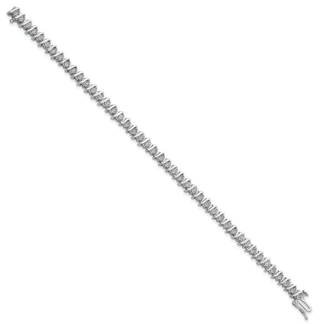 Silver Polished Finish Diamond Fancy Bracelet