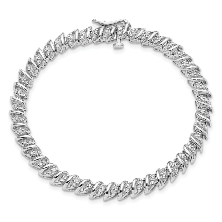 Silver Polished Finish Diamond Bracelet