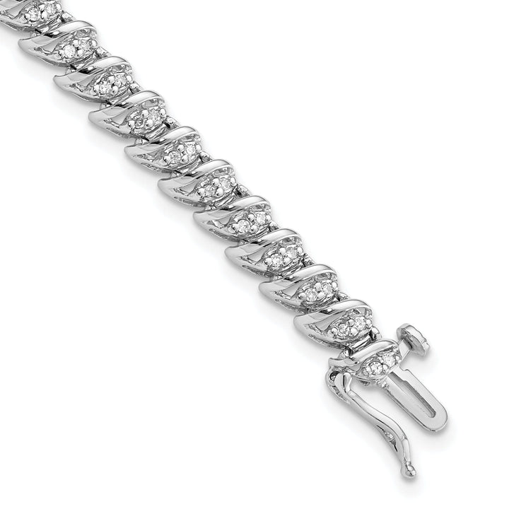 Silver Polished Finish Diamond Bracelet