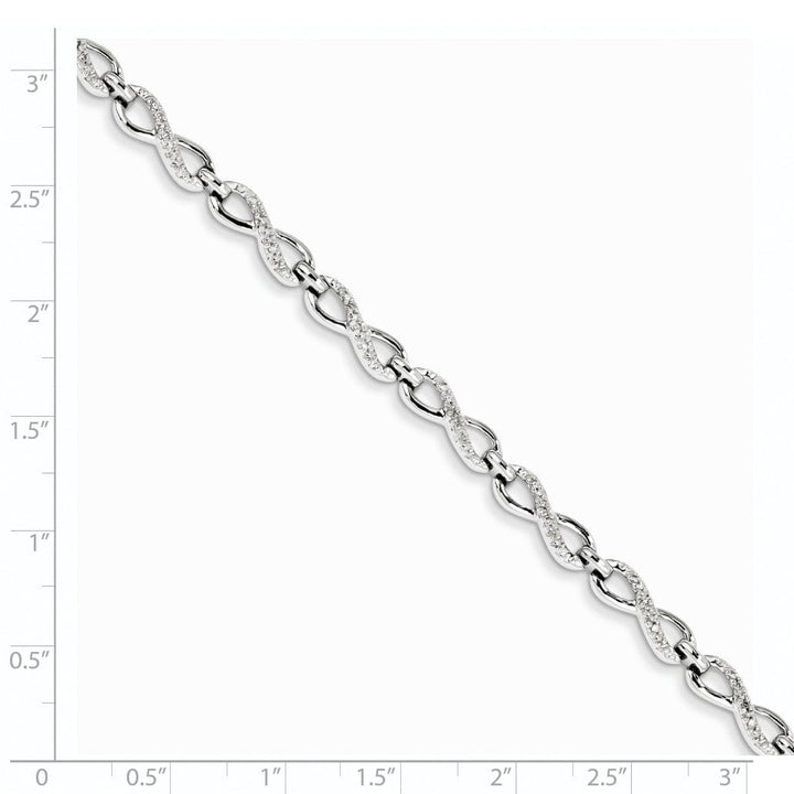 Silver Polished Finish Diamond Bracelet