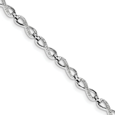 Silver Polished Finish Diamond Bracelet at $ 318.65 only from Jewelryshopping.com