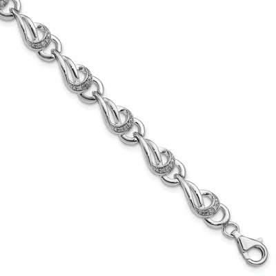 Sterling Silver Polished Diamond Bracelet at $ 373.09 only from Jewelryshopping.com
