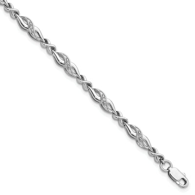 Sterling Silver Polish Finish Diamond Bracelet at $ 115.06 only from Jewelryshopping.com