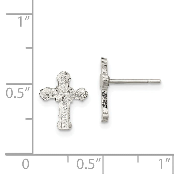 Sterling Silver Cross Mini Earrings