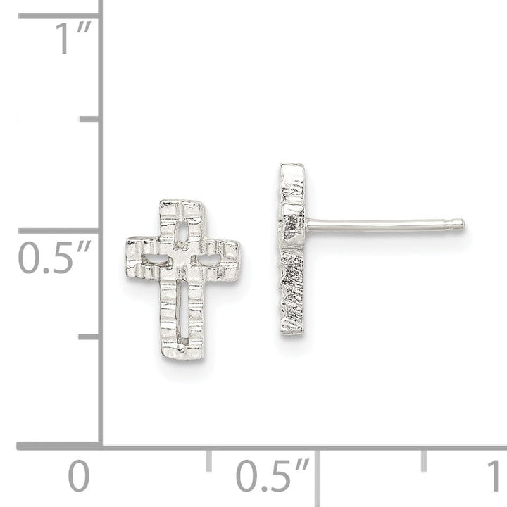 Sterling Silver Cross Mini Earrings