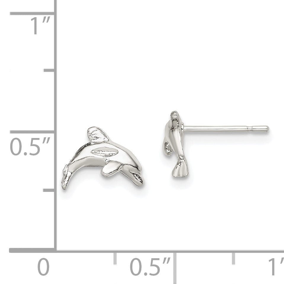 Sterling Silver Dolphin Mini Earrings
