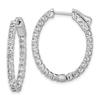 Sterling Silver CZ Oval Hoop Earrings at $ 90.28 only from Jewelryshopping.com