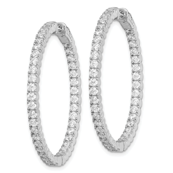 Sterling Silver CZ 80 Stones Hoop Earrings