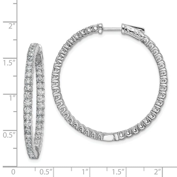 Sterling Silver CZ 80 Stones Hoop Earrings