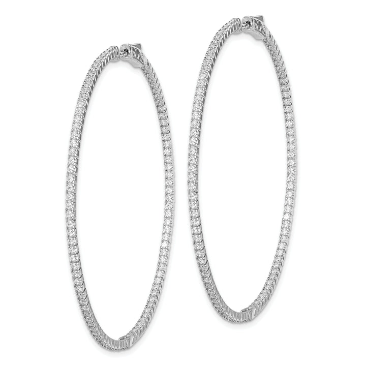 Sterling Silver CZ 194 Stones Hoop Earrings