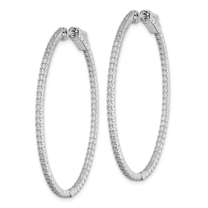 Sterling Silver CZ Oval Hoop Earrings