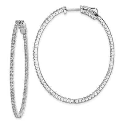 Sterling Silver CZ Oval Hoop Earrings at $ 128.18 only from Jewelryshopping.com