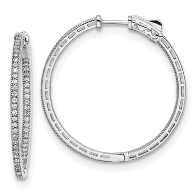 Sterling Silver CZ In and Out Hoop Earrings at $ 116.53 only from Jewelryshopping.com