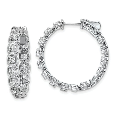 Sterling Silver CZ Oval Hoop Earrings at $ 113.19 only from Jewelryshopping.com