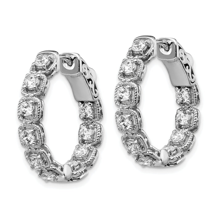 Sterling Silver CZ Oval Hoop Earrings