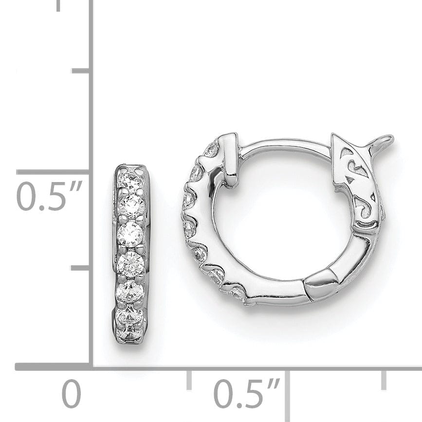 Sterling Silver CZ Small Hoop Earrings