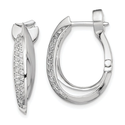 Sterling Silver Oval Double Hoop Earrings at $ 88.52 only from Jewelryshopping.com