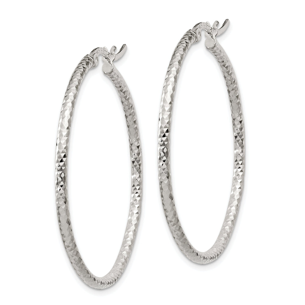 Silver D.C Hollow Large Hoop Wire Cluch Earring