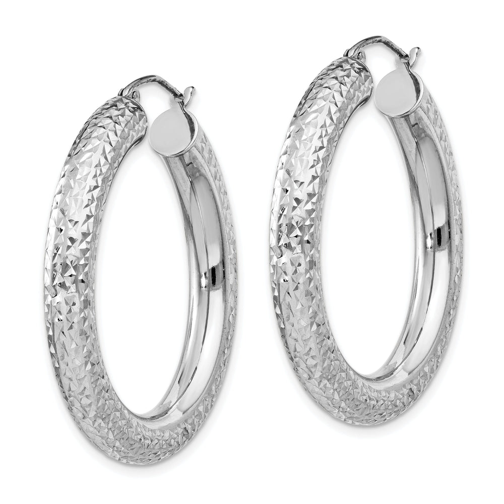 Silver D.C Hollow Hoop Hinged Back Earrings