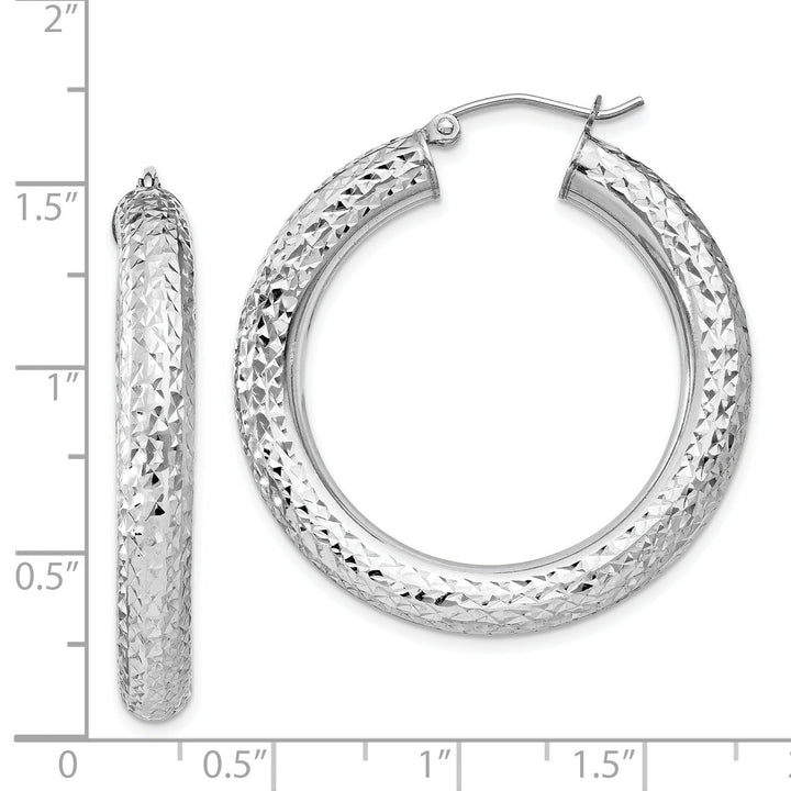 Silver D.C Hollow Hoop Hinged Back Earrings