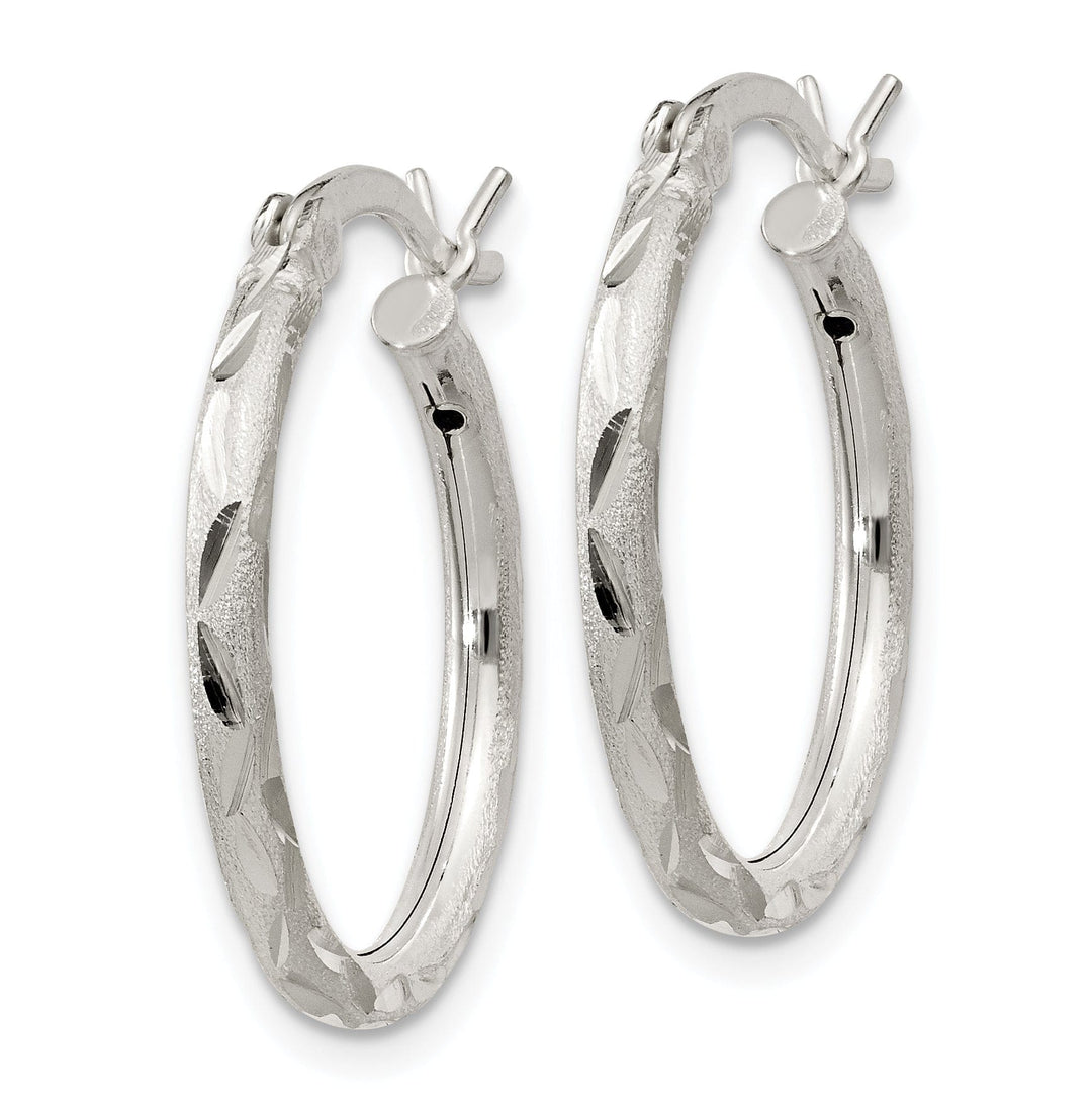 Silver D.C Hollow Hoop Hinged Back Earrings