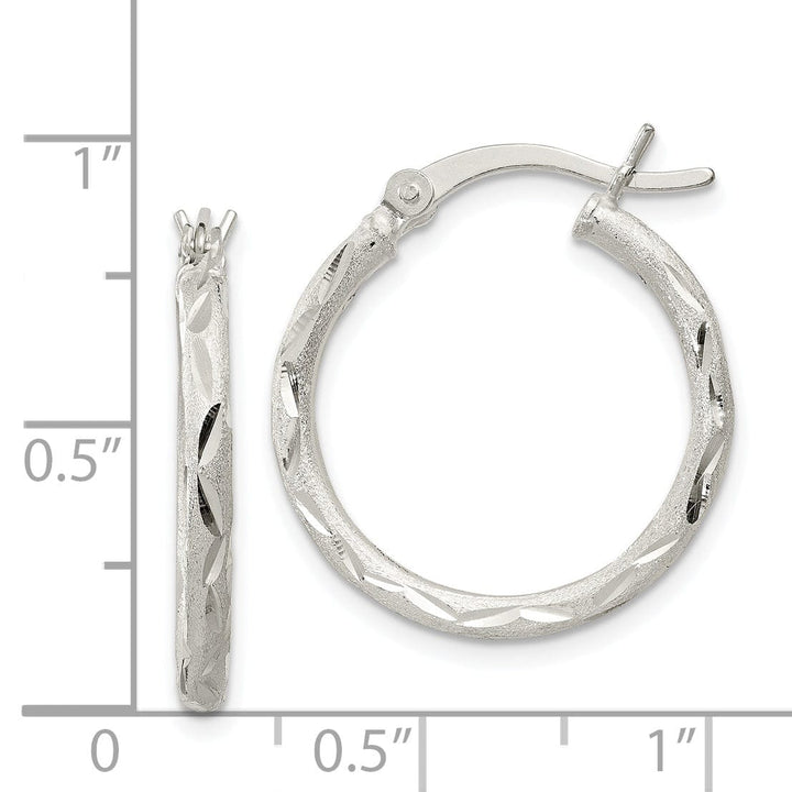 Silver D.C Hollow Hoop Hinged Back Earrings