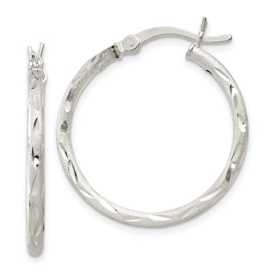 Sterling Silver Satin D.C Hinged Hoop Earrings at $ 20.52 only from Jewelryshopping.com