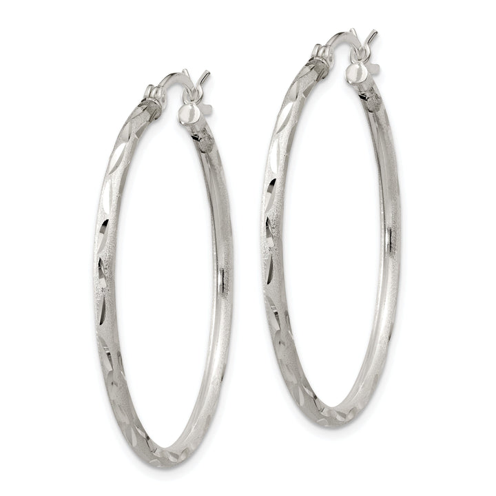 Sterling Silver Polished Hinged Hoop Earrings