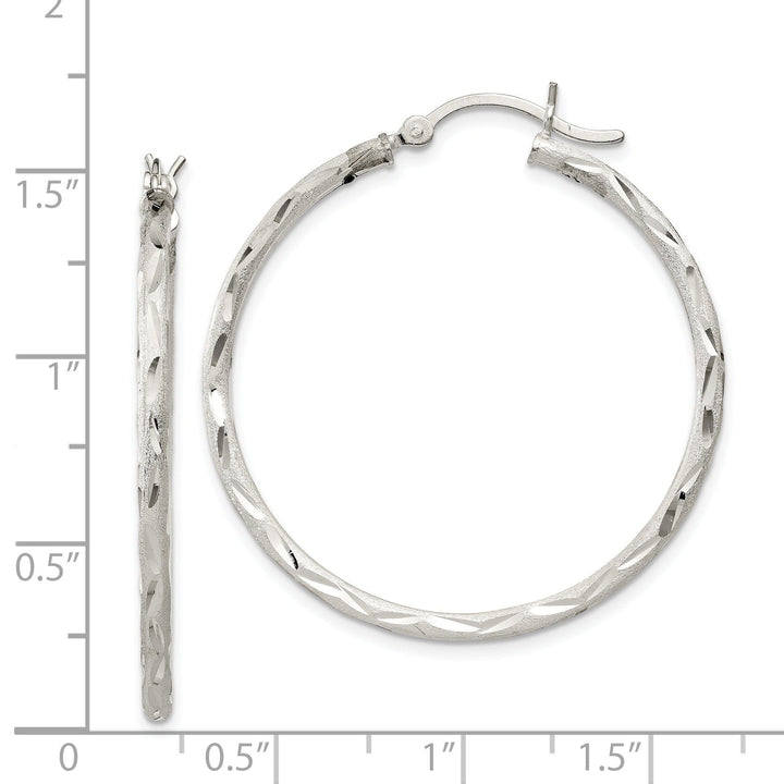 Sterling Silver Polished Hinged Hoop Earrings