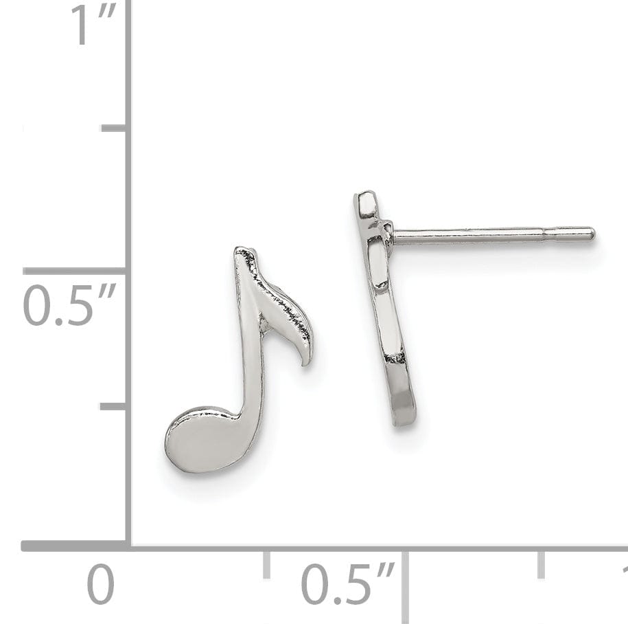 Sterling Silver Musical Note Mini Earrings